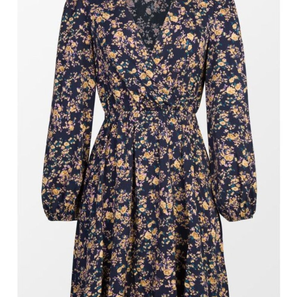 Cupshe Women's Long Sleeve Elastic Waist Ditsy Floral Dress Small - Picture 5 of 8